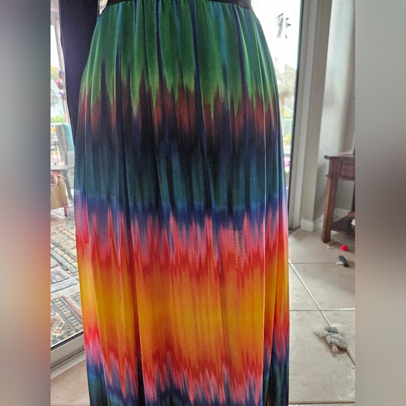 Vince Camuto Plus Size Scarf Maxi Multicolor Boho Elastic Waist Skirt - Picture 3 of 8